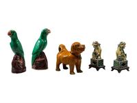 Five Chinese Export Porcelain Figures of Animals