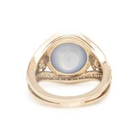 Star Sapphire, Diamond, and White Gold Ring