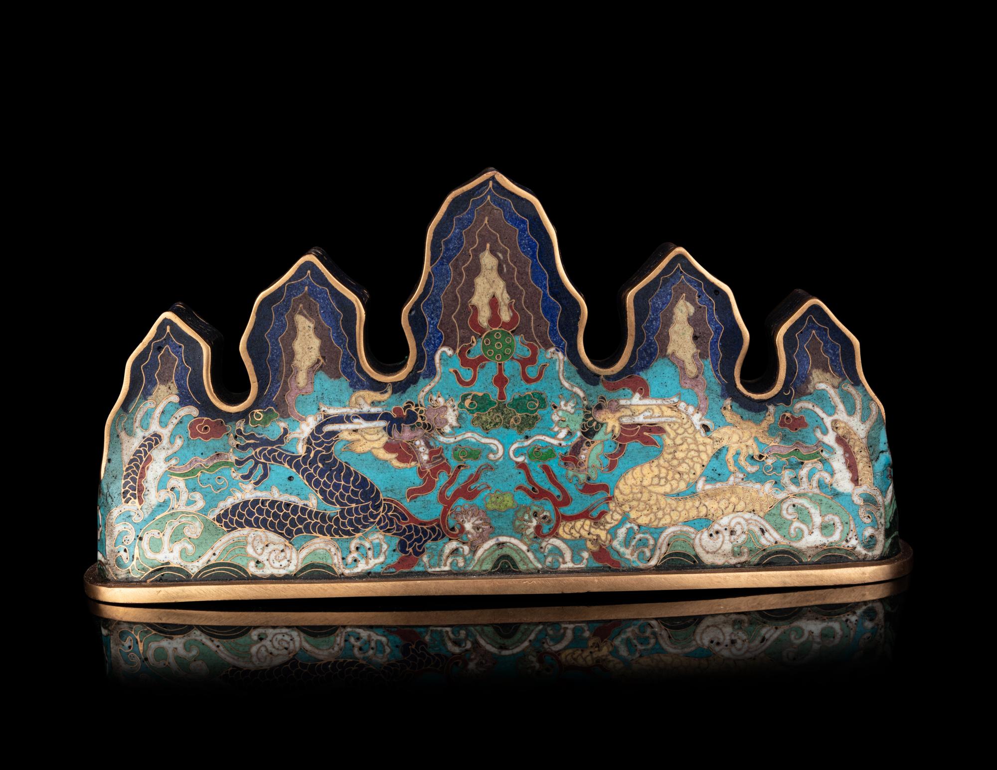 A Chinese Cloisonné Enamel Brushrest