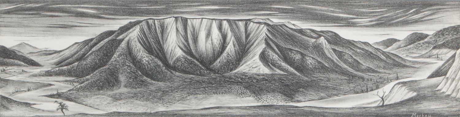 Frank Mechau, (American, 20th Century), Red Mountain, 1937