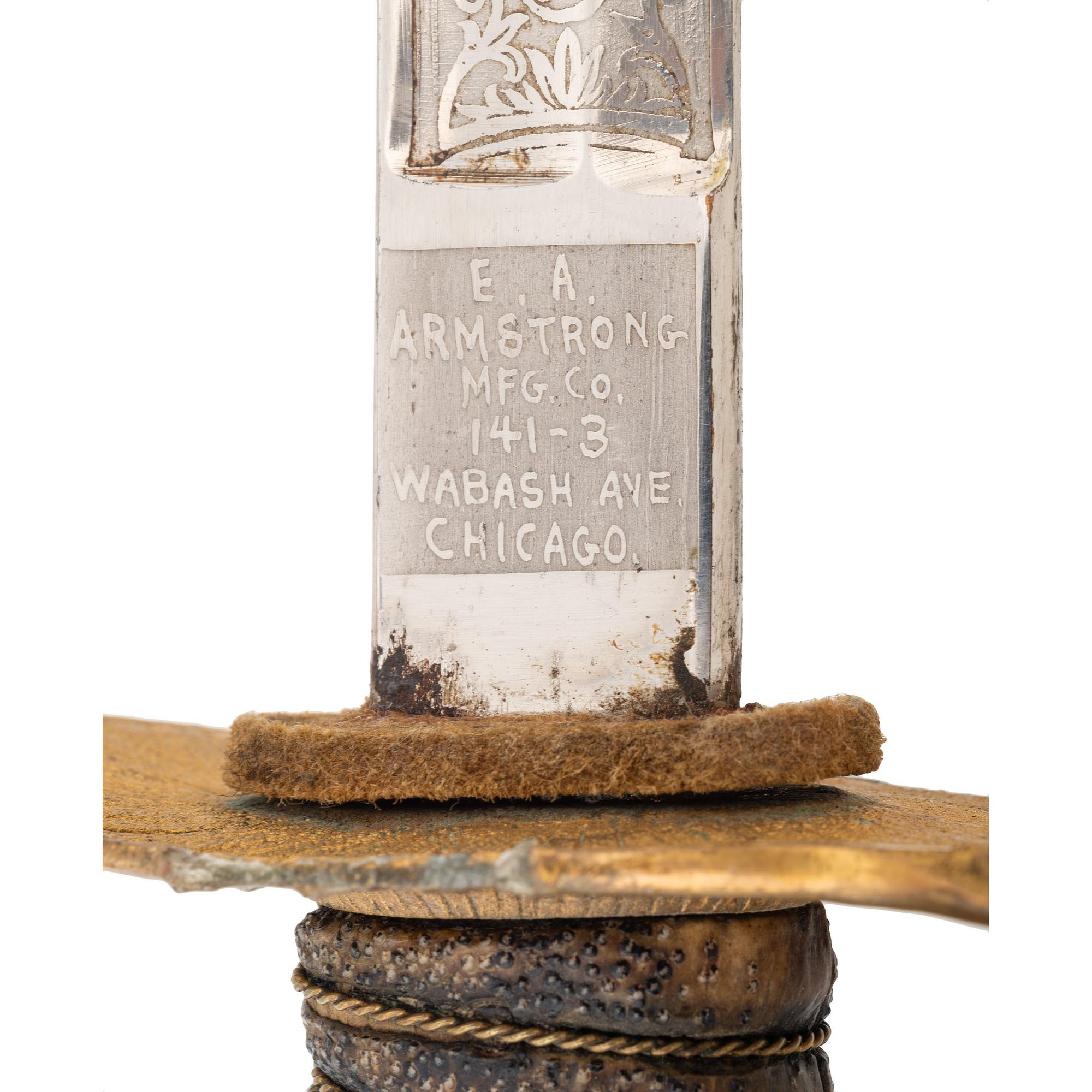 19th Century E.A. Armstrong Mfg. Co. Etched Presentation Sword