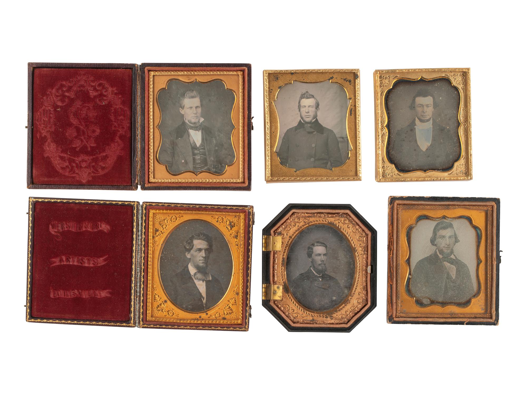 [EARLY PHOTOGRAPHY]. 32 sixth plate daguerreotypes of men with beards, incl. example by BOGARDUS.