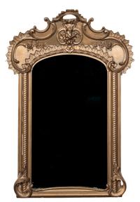 A Rococo Style Giltwood Mirror Height 40 x width 28 inches. — 20TH CENTURY