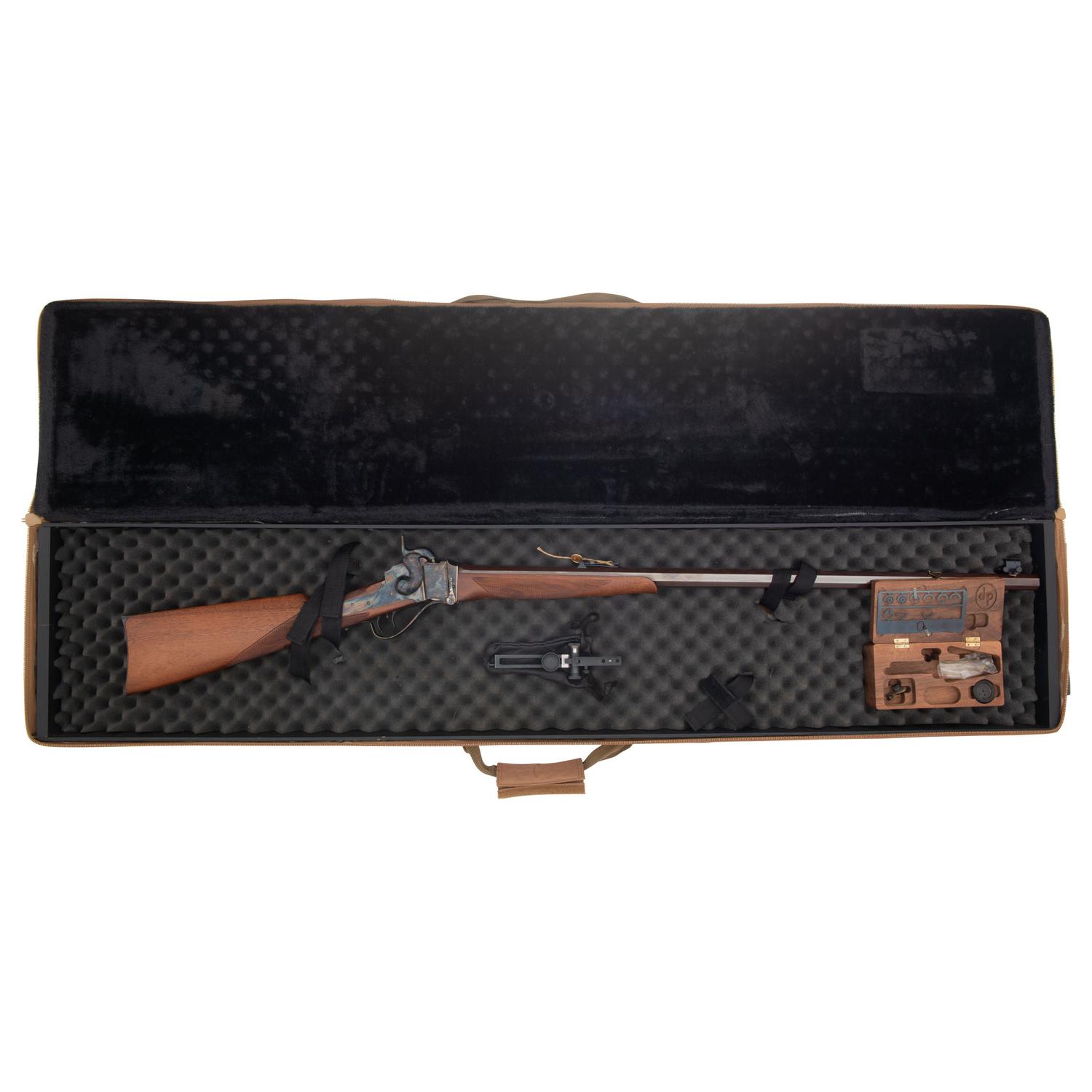 Davide Pedersoli Sharps .54 Caliber Percussion Rifle with Case and Accessories