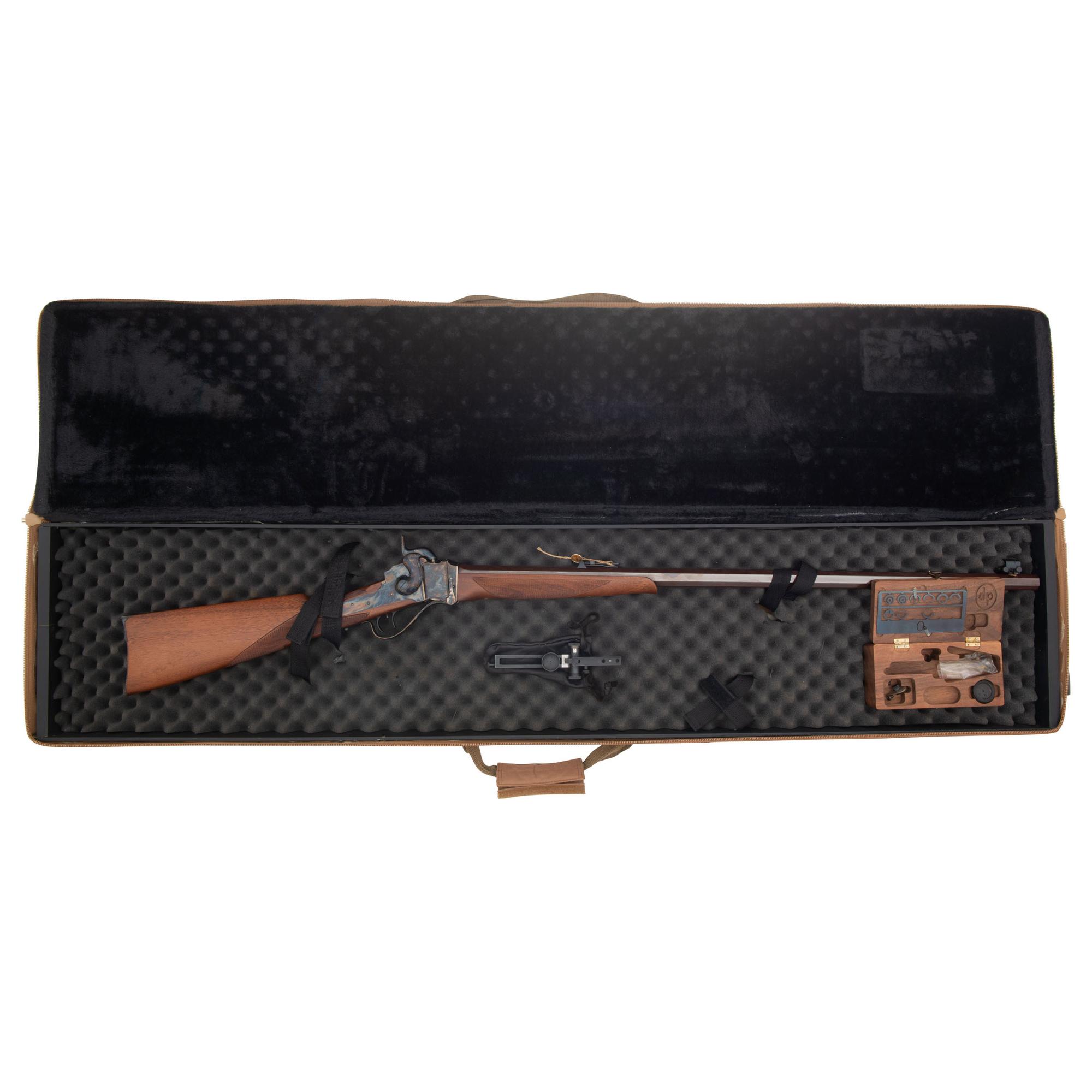 Davide Pedersoli Sharps .54 Caliber Percussion Rifle with Case and Accessories