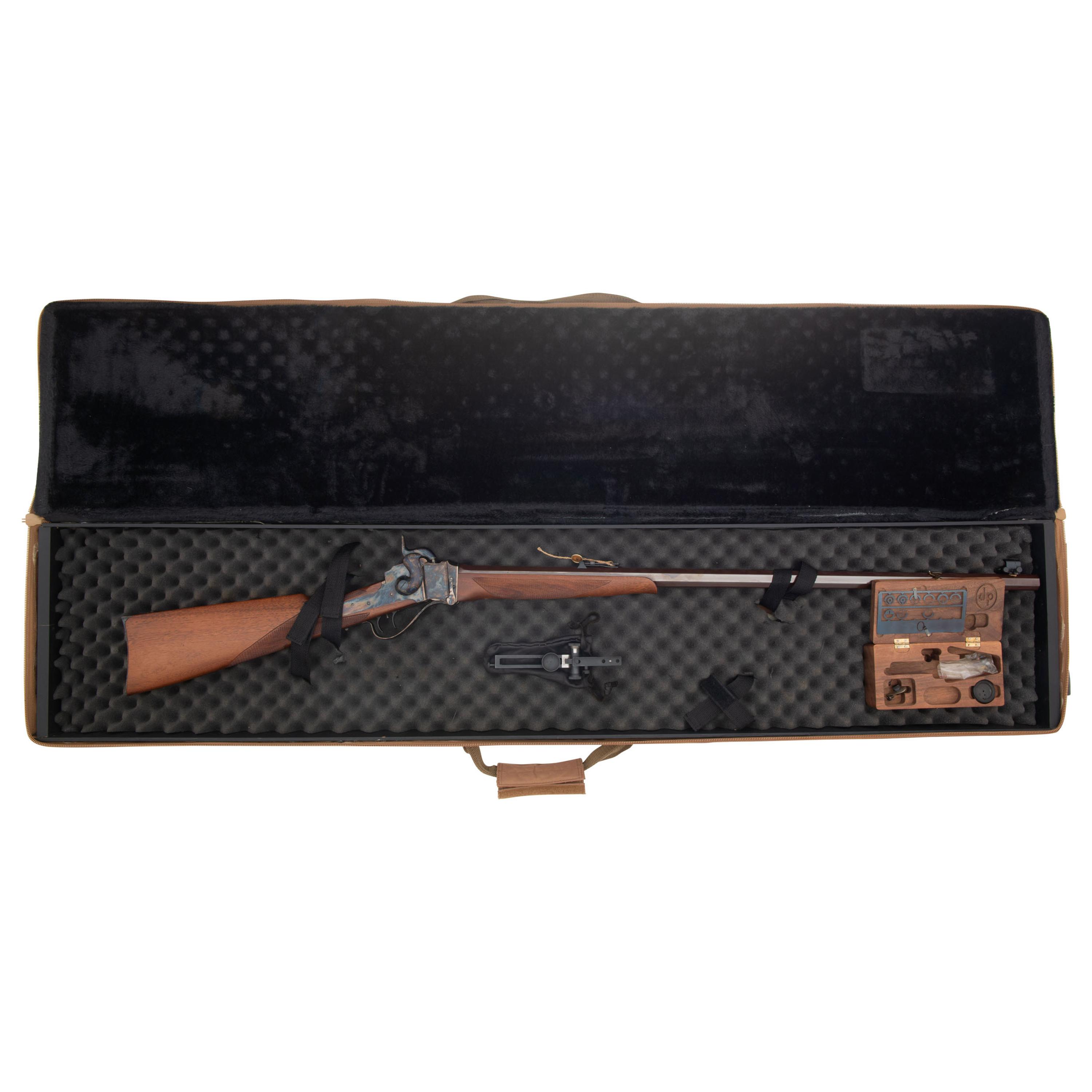Davide Pedersoli Sharps .54 Caliber Percussion Rifle with Case and Accessories