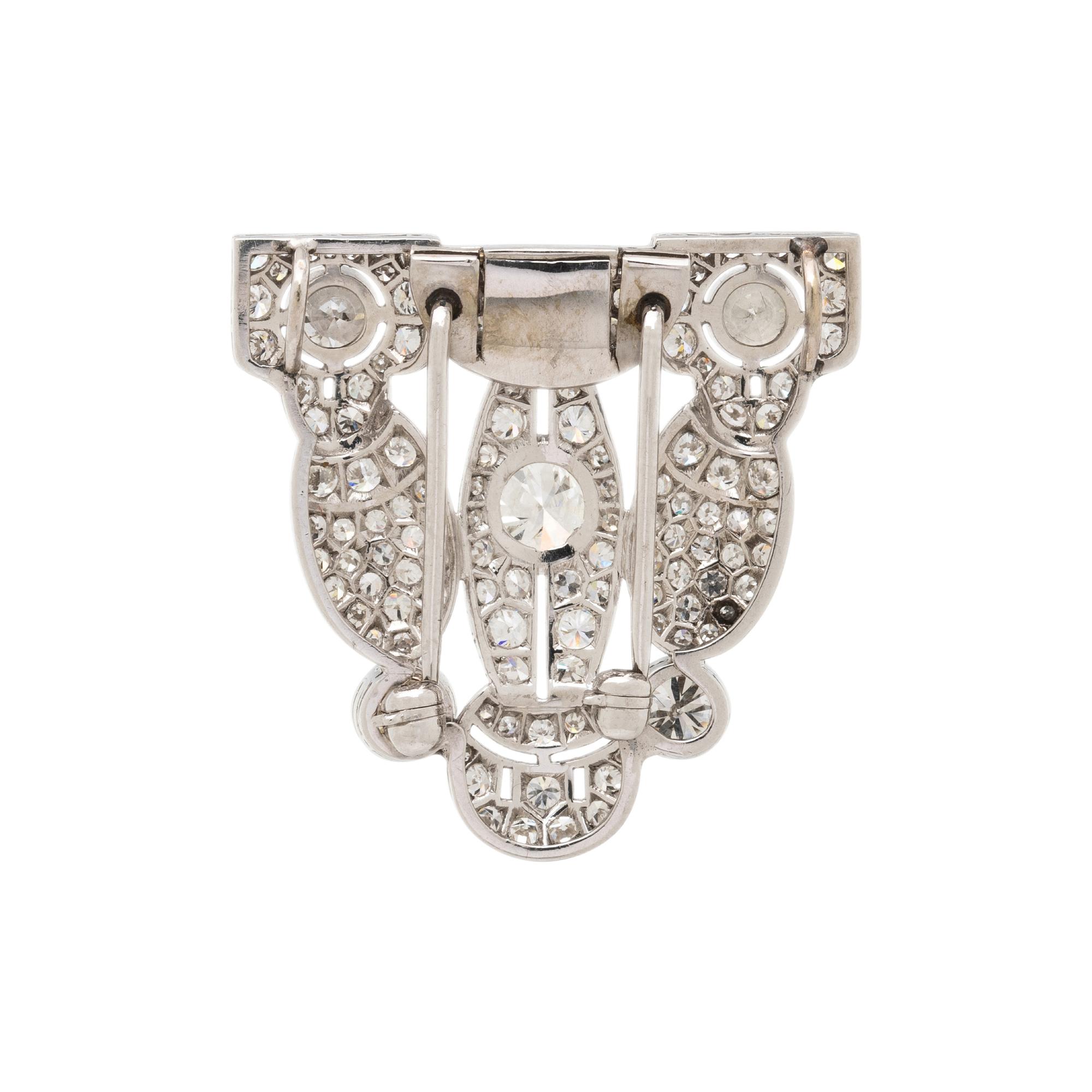 ANTIQUE, DIAMOND CLIP BROOCH