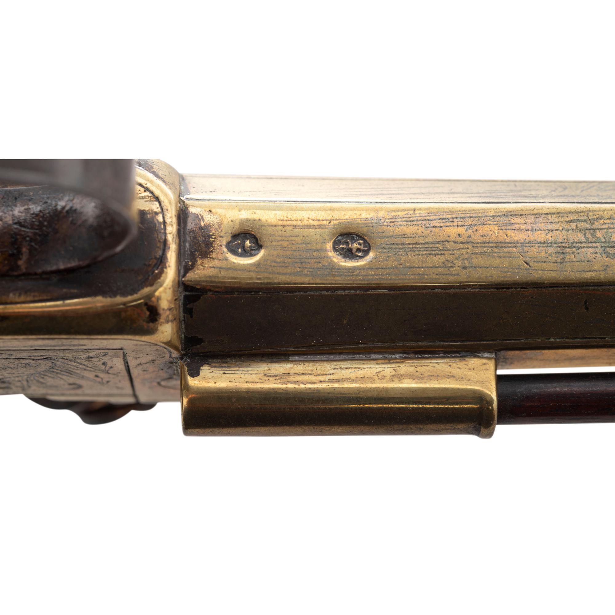 Brass Boxlock Flint Overcoat Pistol by Twigg