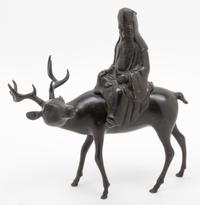 A Bronze Figural Censer Length 11 1/2 inches.