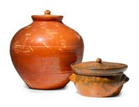 Two Jugtown Pottery Lidded Vessels