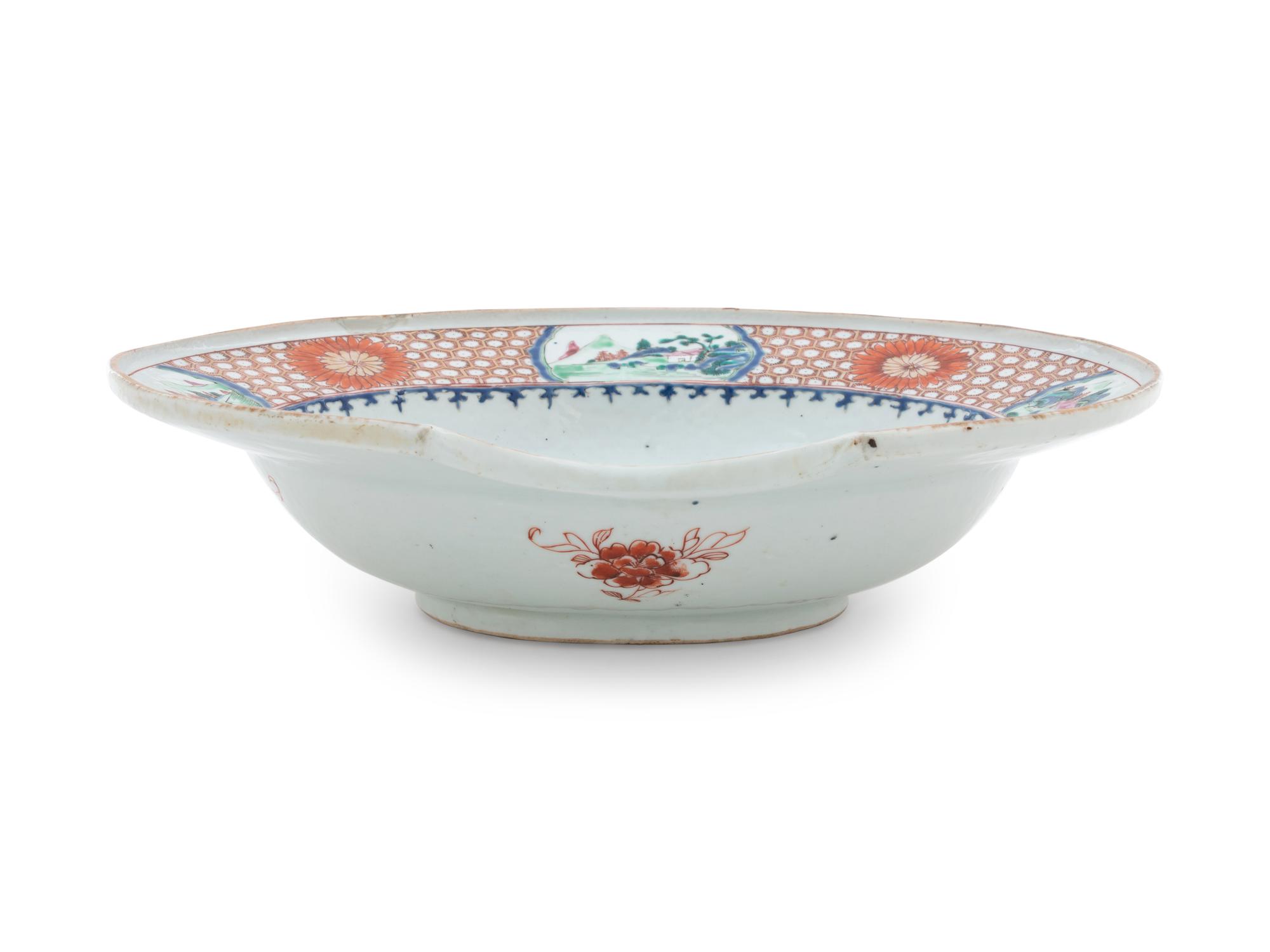 A Chinese Export Famille Rose Porcelain Barber's Basin