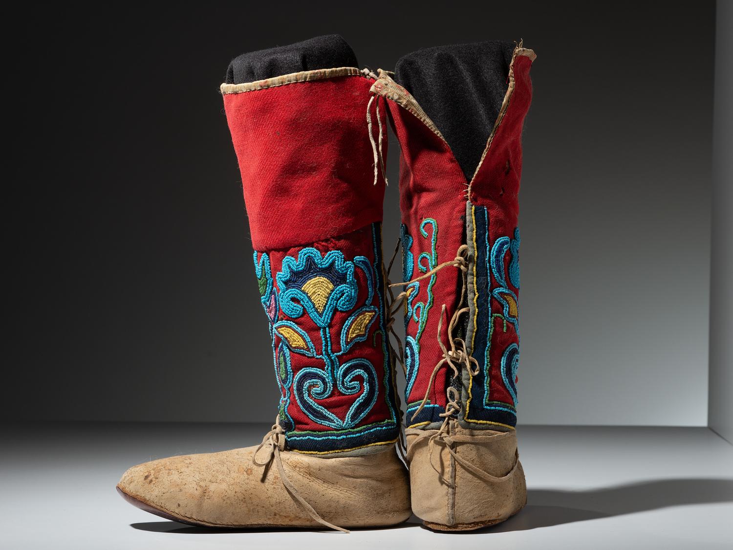 Nez Perce Beaded Leggings and Moccasins