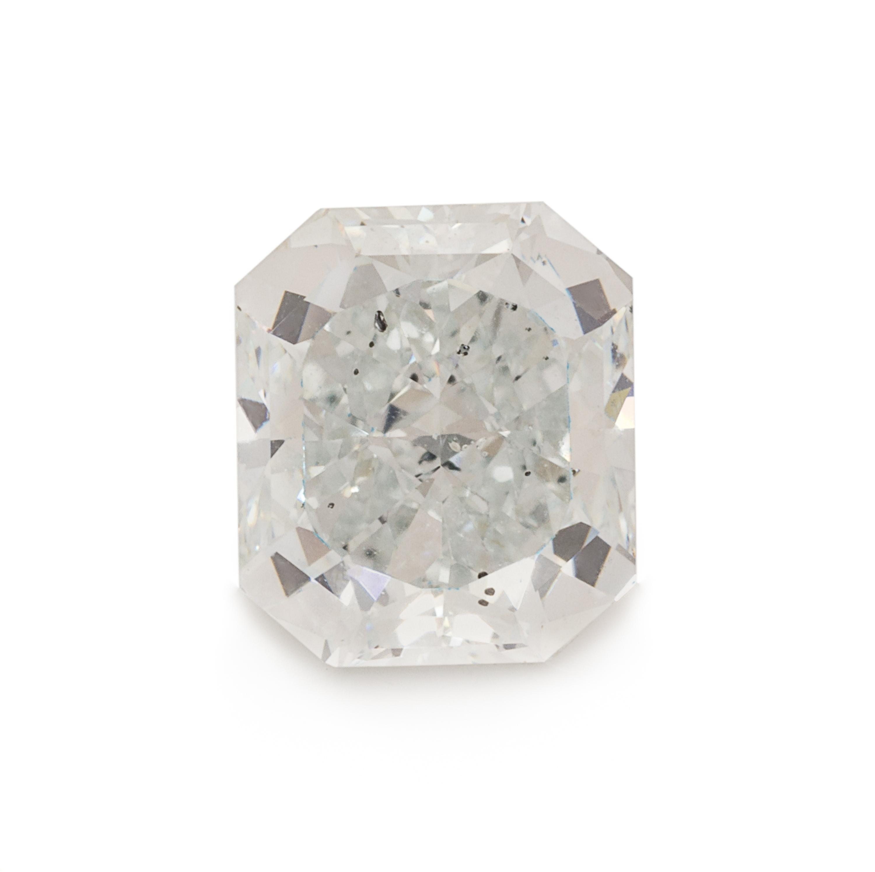 A 1.70 Carat Radiant Cut Light Blue Diamond,