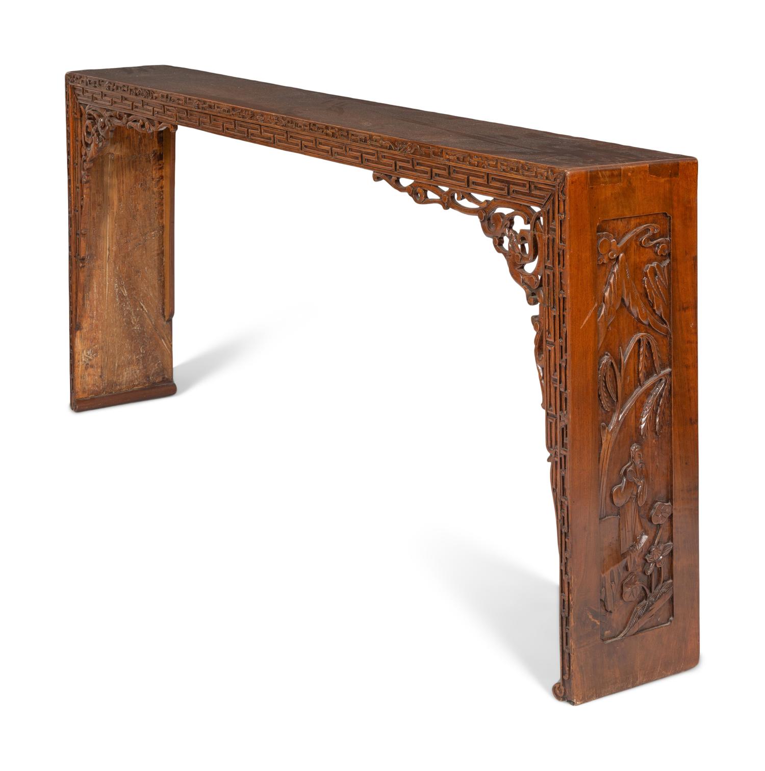 A Chinese Carved Teak Altar Table