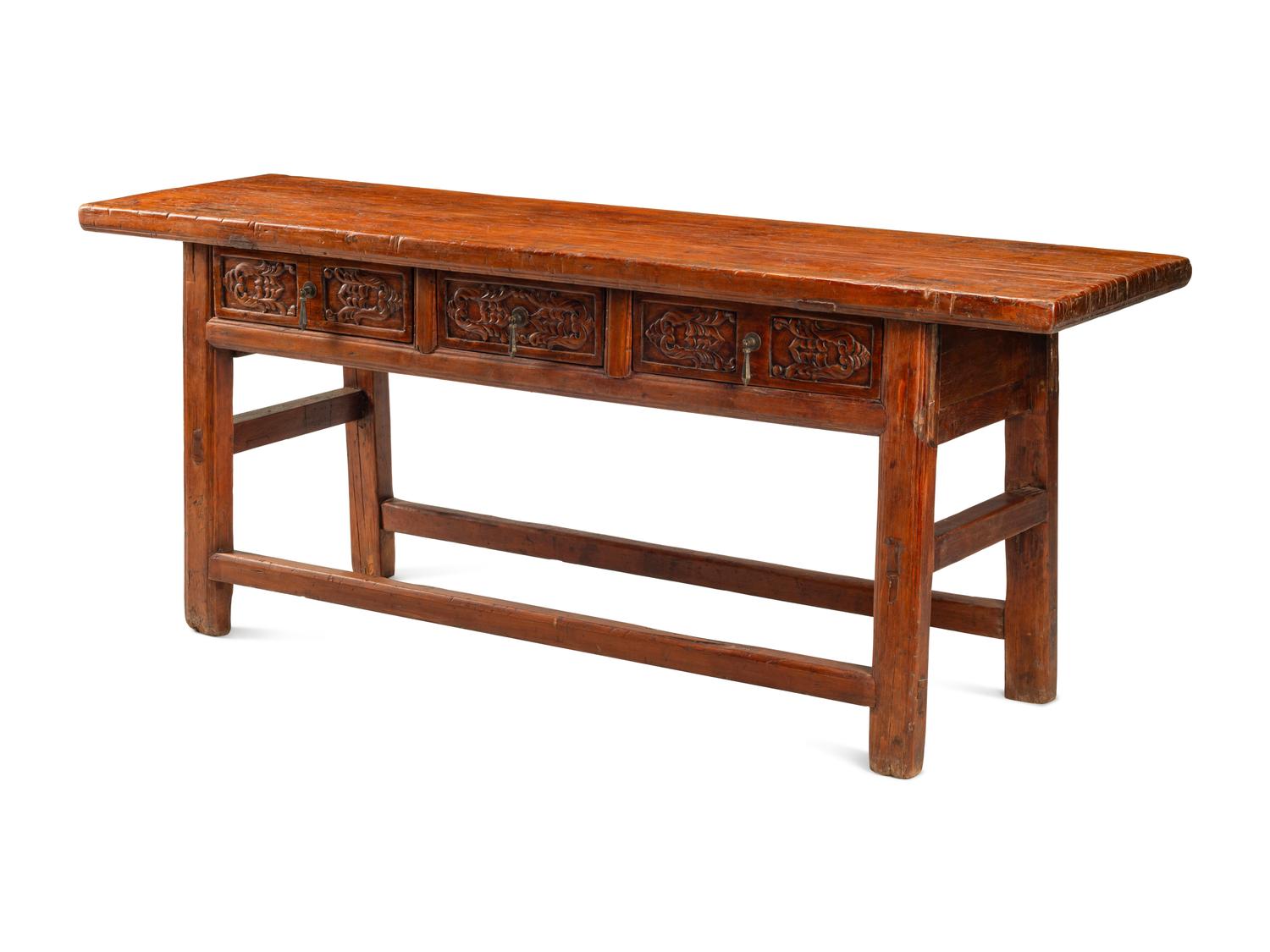 A Spanish Baroque Style Walnut Trestle Table