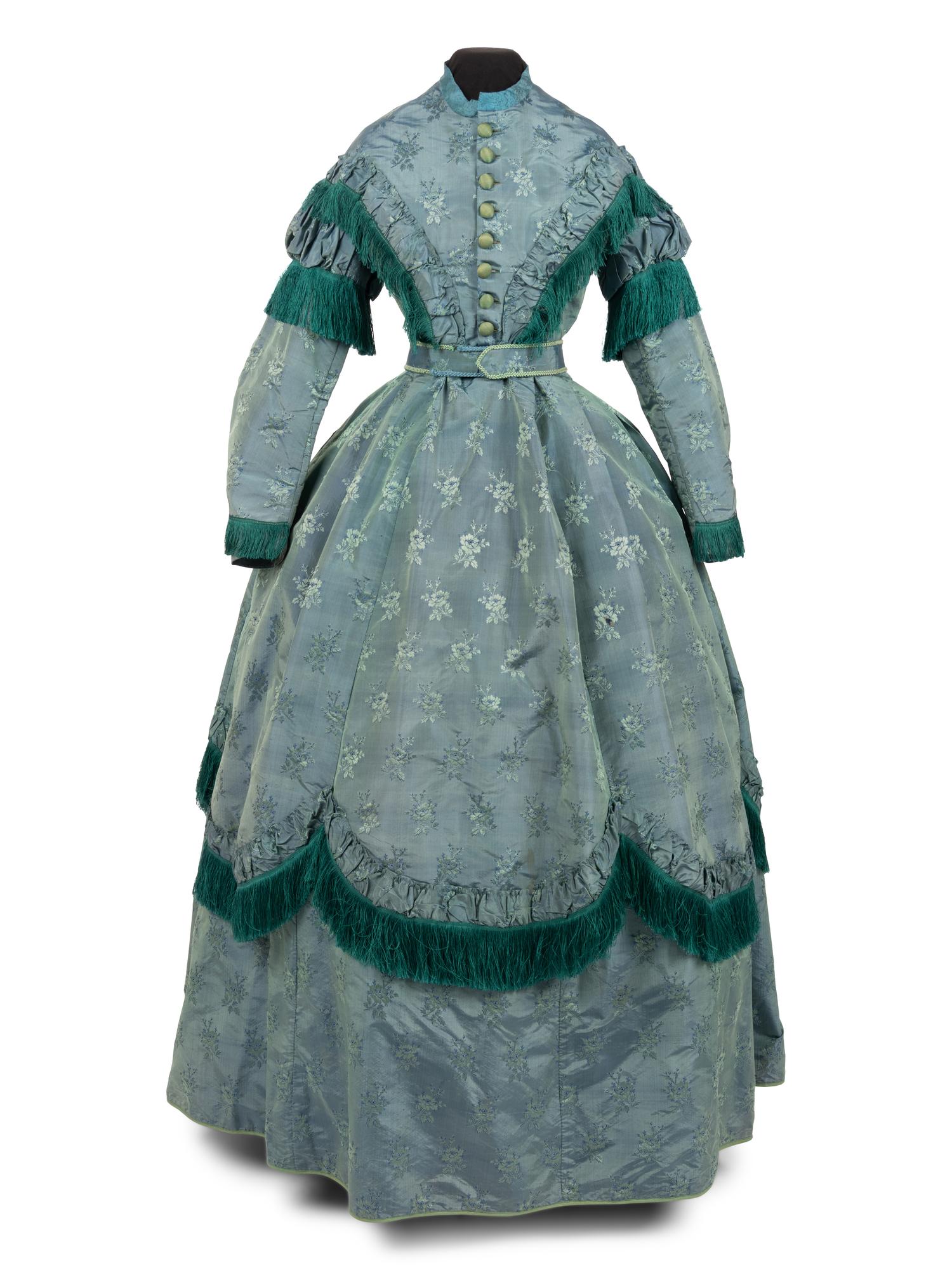 Silk Taffeta Dress with Fringe, 1867