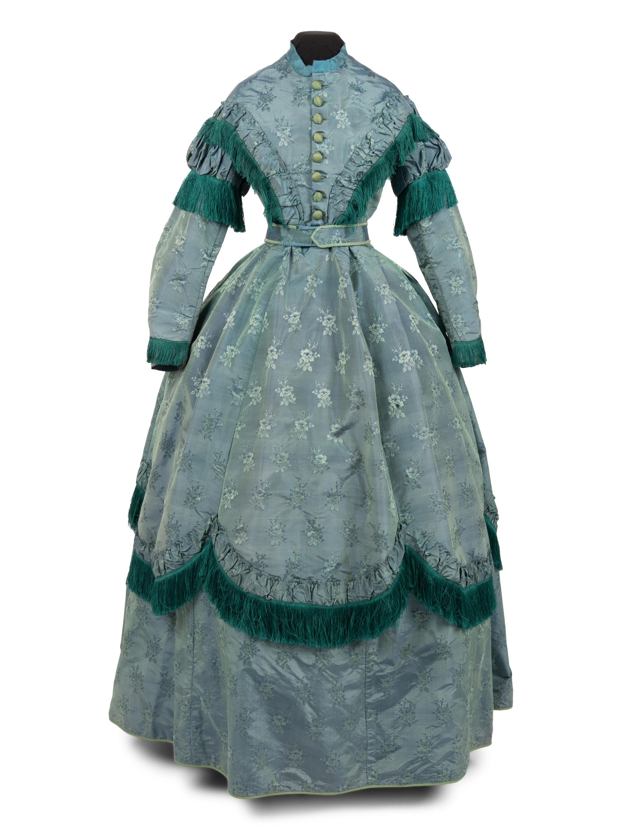 Silk Taffeta Dress with Fringe, 1867