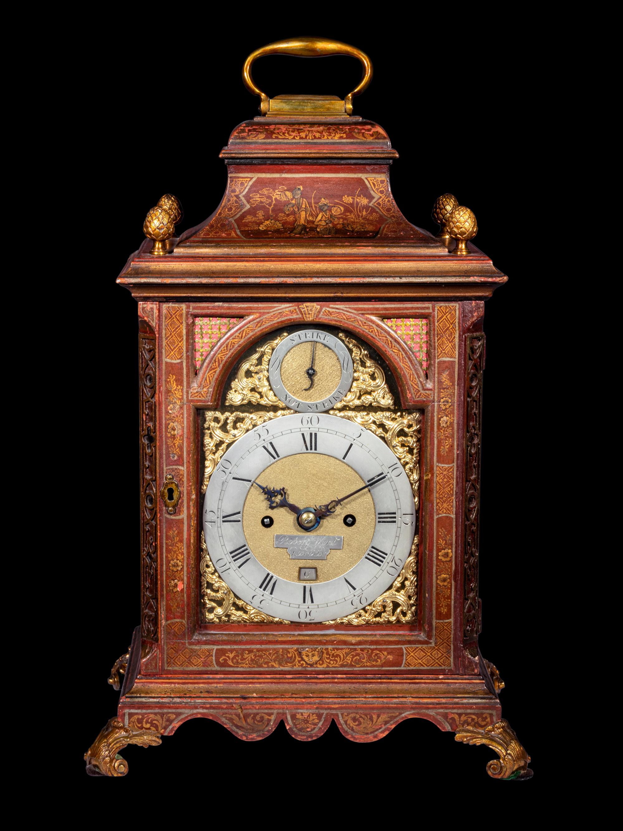 An English Lacquered Bracket Clock, Robert Ward