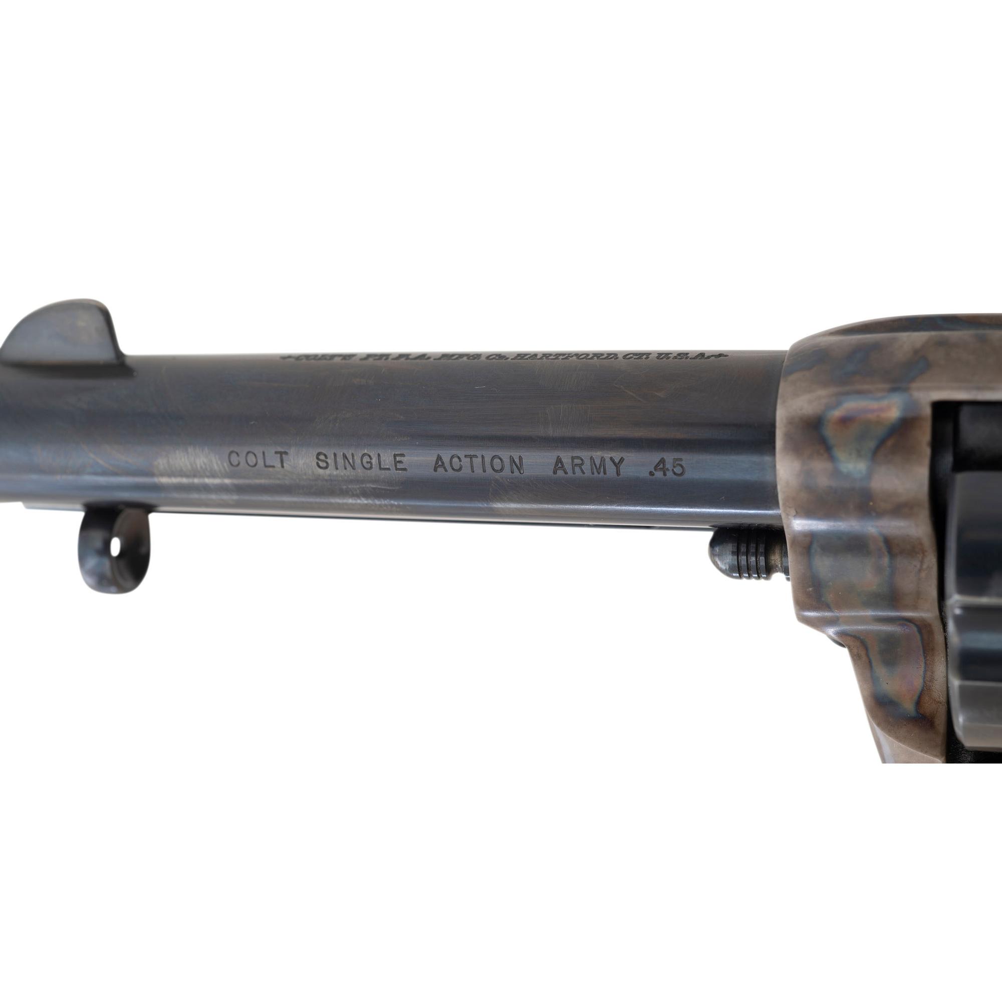 *Consecutively Numbered Pair of Ivory Gripped Colt Single Action Army Revolvers with Black Powder Frames and Bullseye Ejectors in Boxes