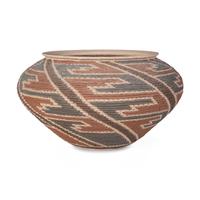 Corrugated Polychrome Pottery Jar