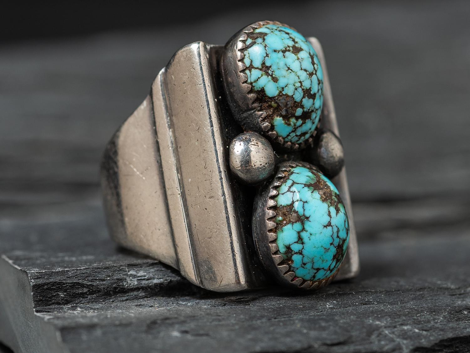 Southwestern-style Turquoise and Sterling Silver Ring