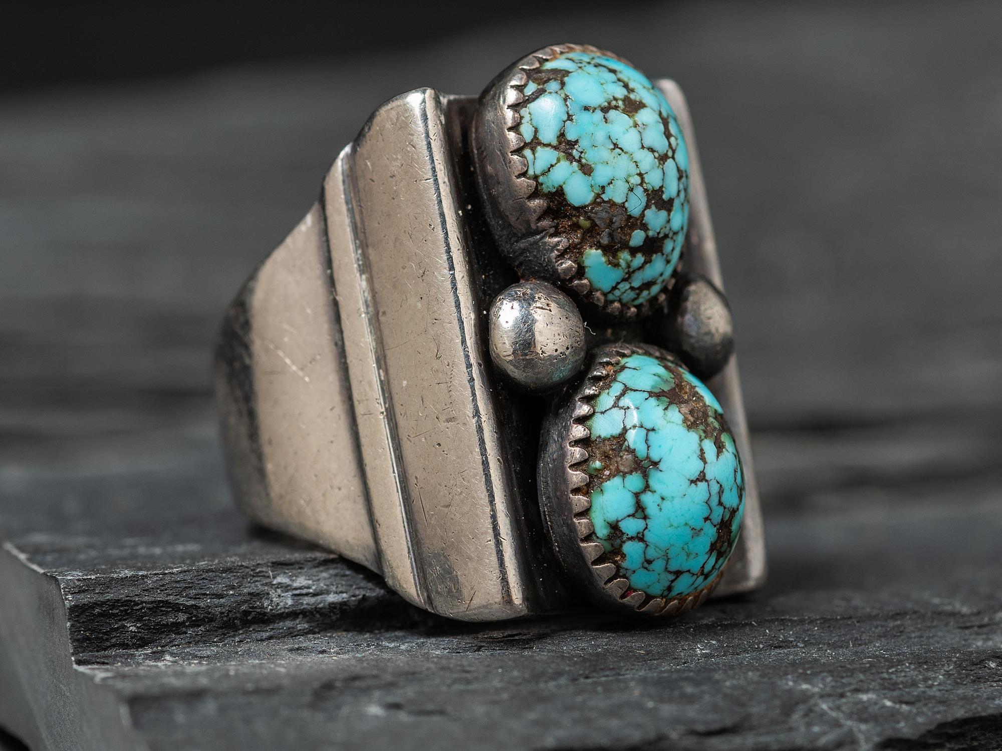 Southwestern-style Turquoise and Sterling Silver Ring