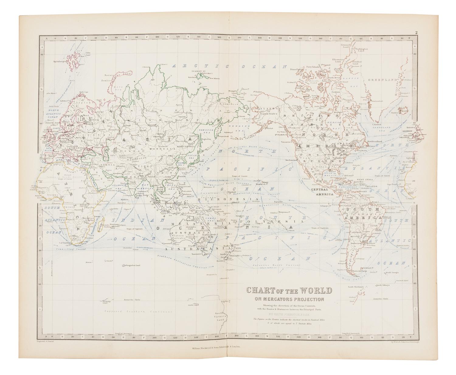 JOHNSTON, Alexander Keith (1804-1871). The Handy Royal Atlas of Modern Geography. Edinburgh and London: William Blackwood and Sons, 187