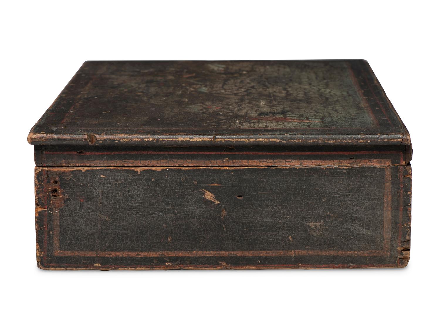 A Painted Pine Document Box