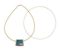 YELLOW GOLD, DIAMOND AND HARDSTONE PENDANT/NECKLACE
