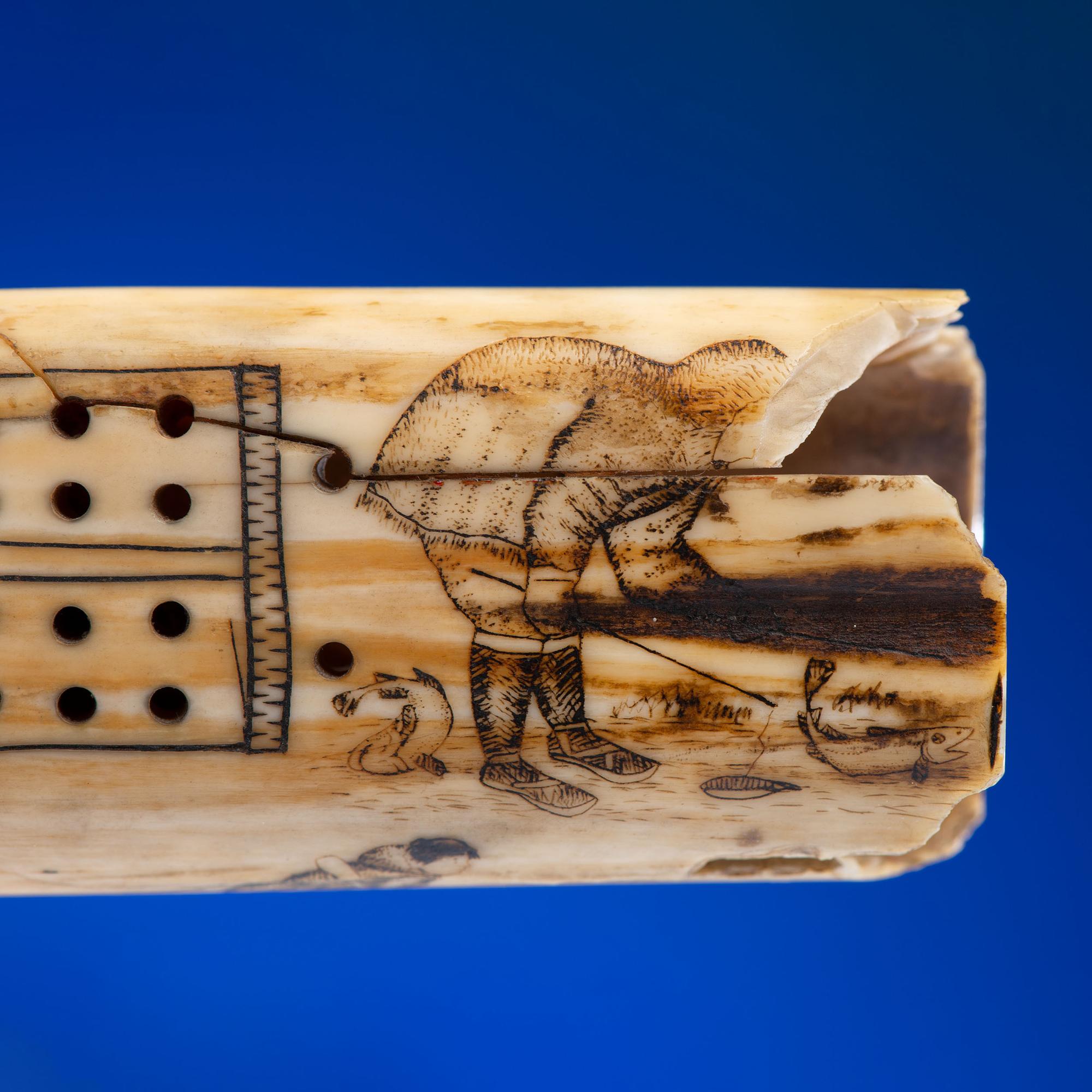 John Octuck (Inuit, 1873-1918) Scrimshawed Cribbage Board