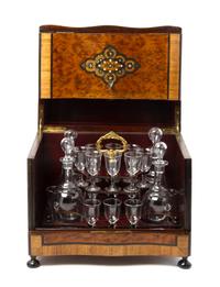 A Napoleon III Various Woods Inlaid Cave a Liqueur Width 13 inches.