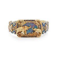 BLACK OPAL DOUBLET, SAPPHIRE, AND ENAMEL BRACELET