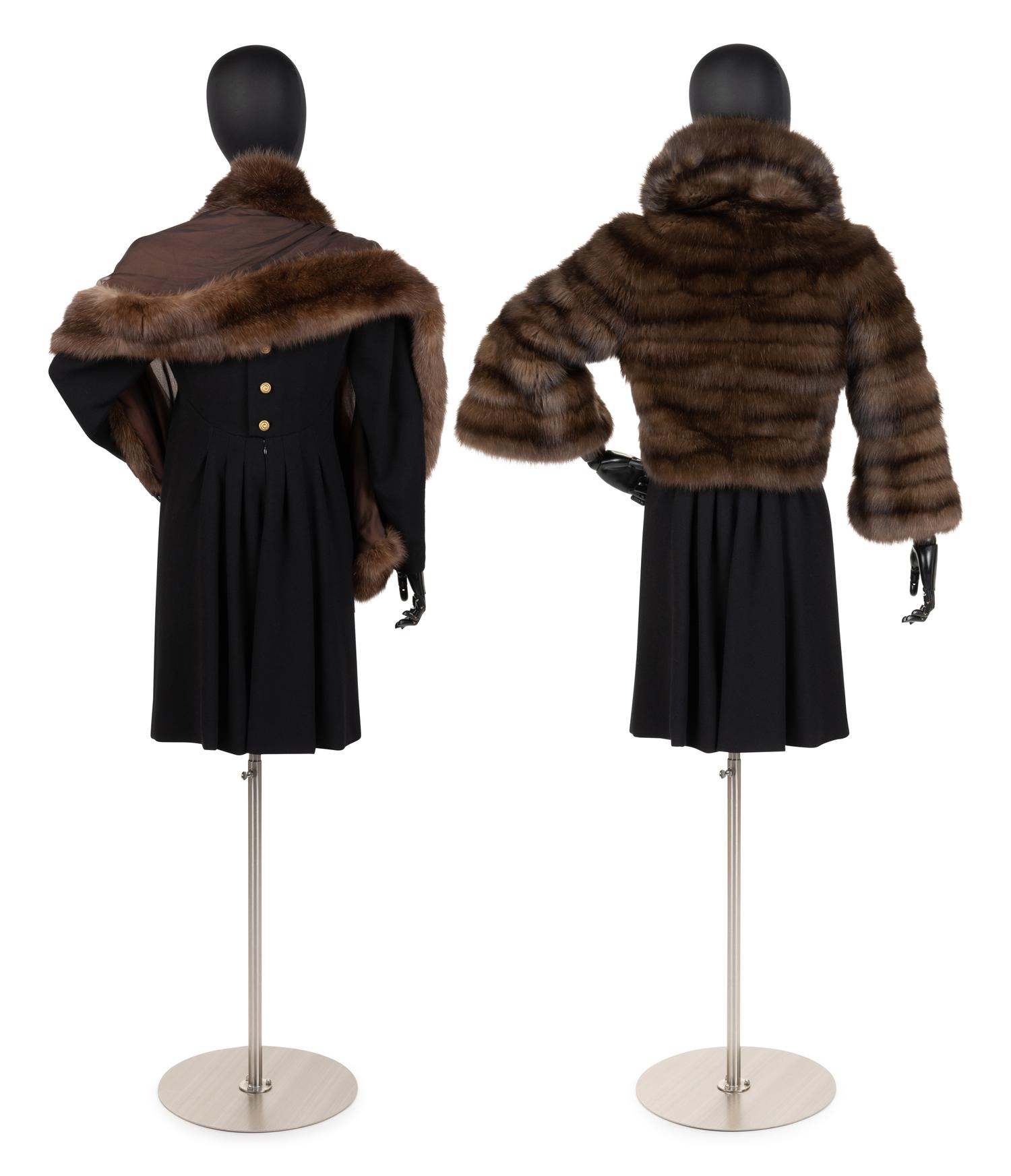 Maximillian Russian Sable Short Coat and Unlabeled Sable-Trimmed Wrap, 2000-10s