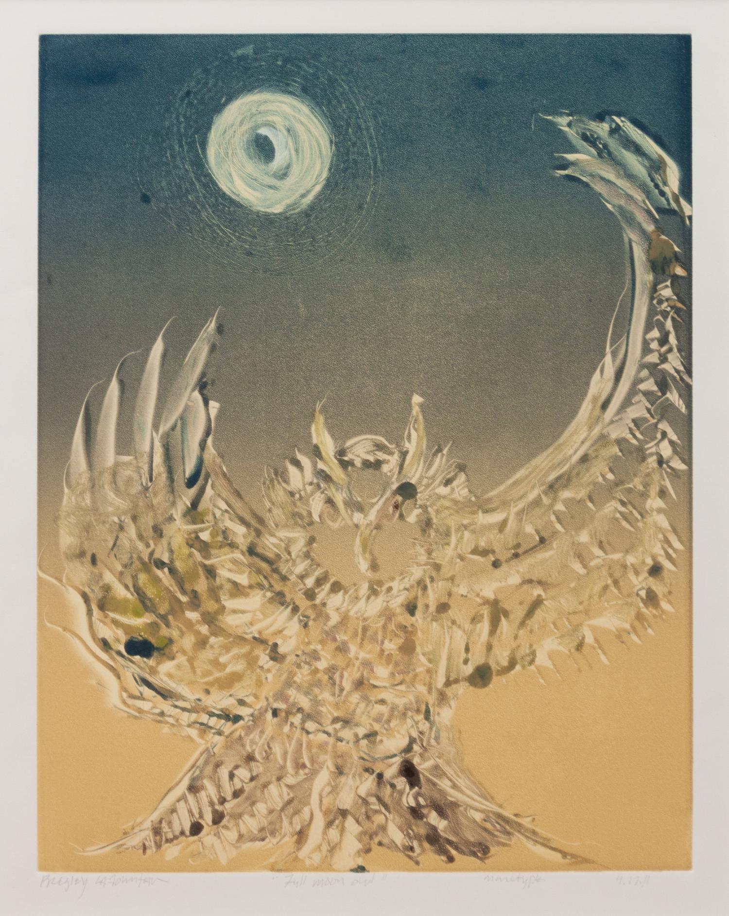 Three Works: Full Moon Owl, 2011; Father's Feather, 2010; Black Heart , 2010