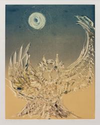 Three Works: Full Moon Owl, 2011; Father's Feather, 2010; Black Heart , 2010