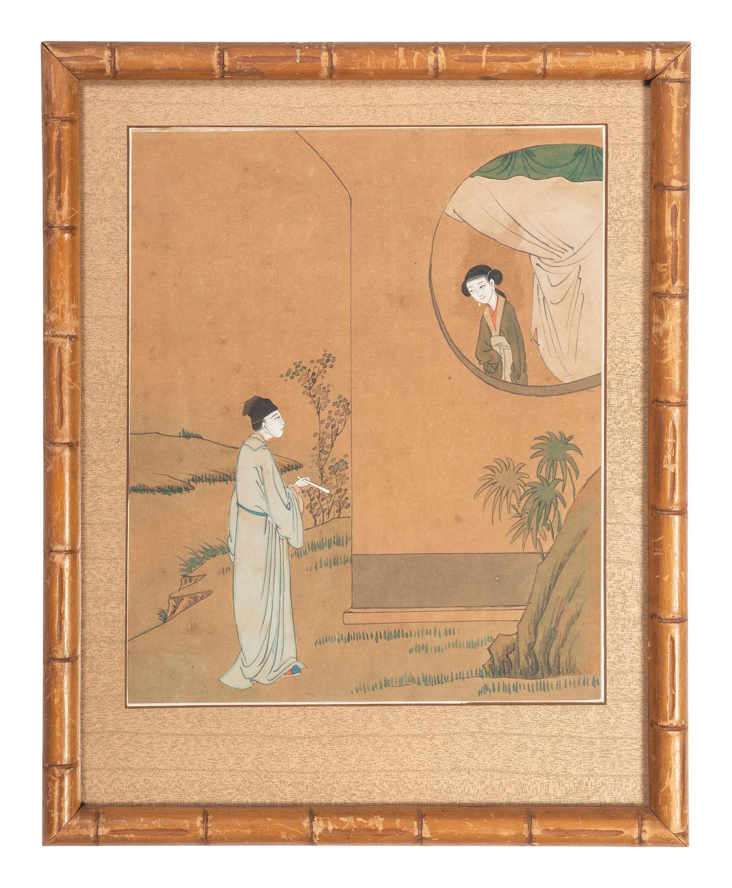Two Japanese Gouache Paintings