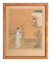 Two Japanese Gouache Paintings