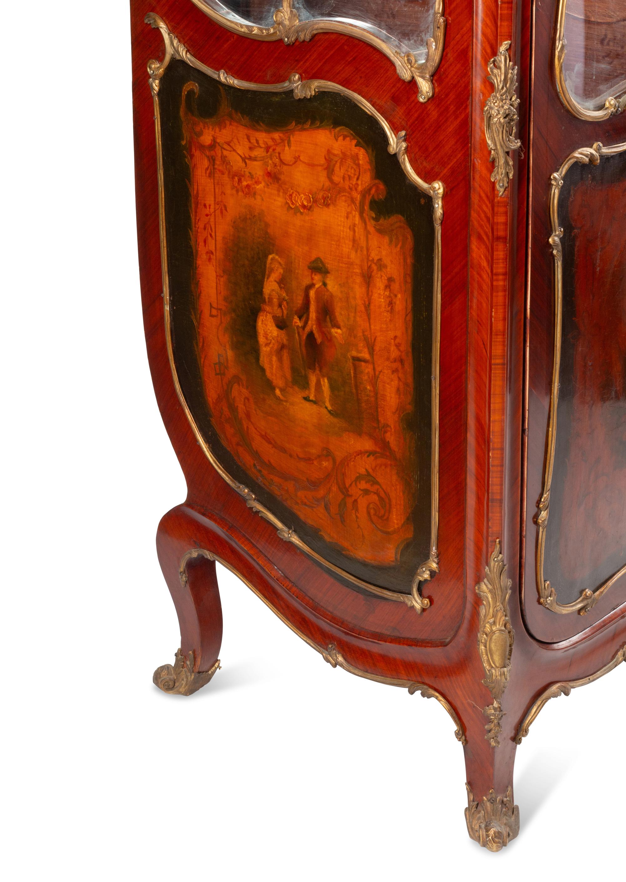 A Louis XV Style Vitrine Cabinet in the Form of a Sedan Chair