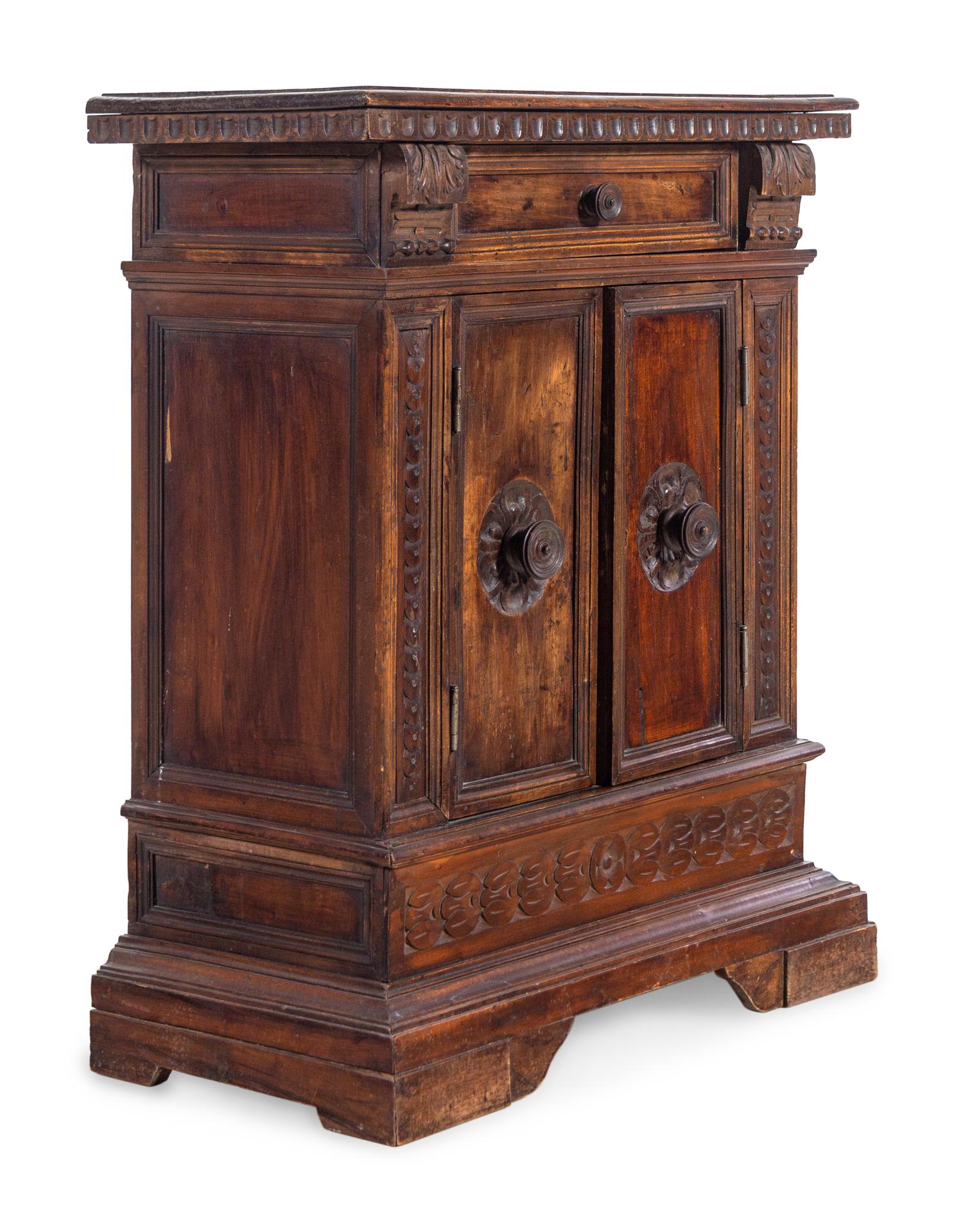 An Italian Baroque Walnut Cabinet