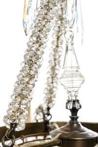 A French Gilt Metal and Cut Glass Six-Light Chandelier