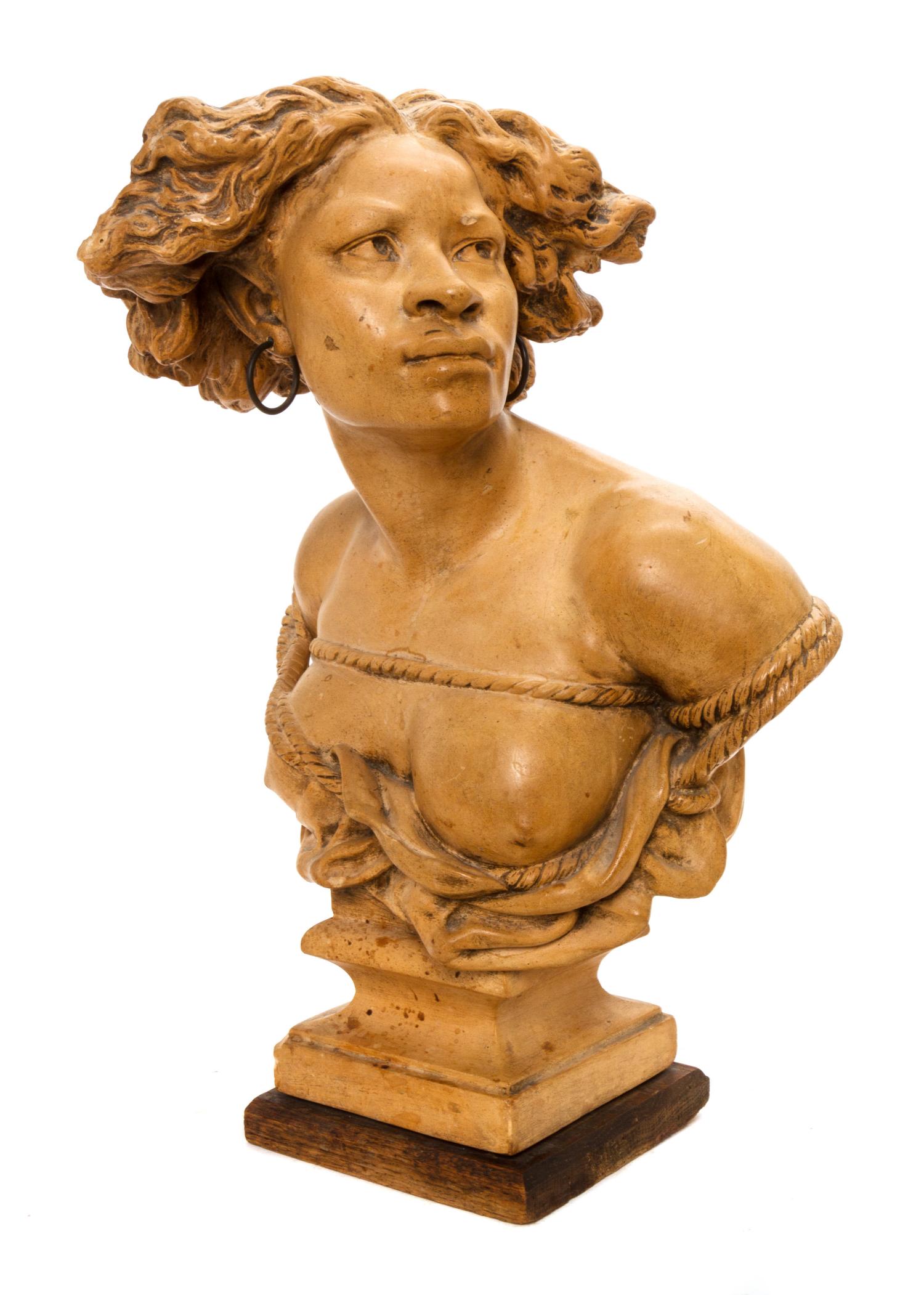 A Continental Terra Cotta Bust, AFTER JEAN-BAPTISTE CARPEAUX (FRENCH, 1827-1875), Height 20 1/2 inches. — AFTER JEAN-BAPTISTE CARPEAUX (FRENCH, 1827-1875),