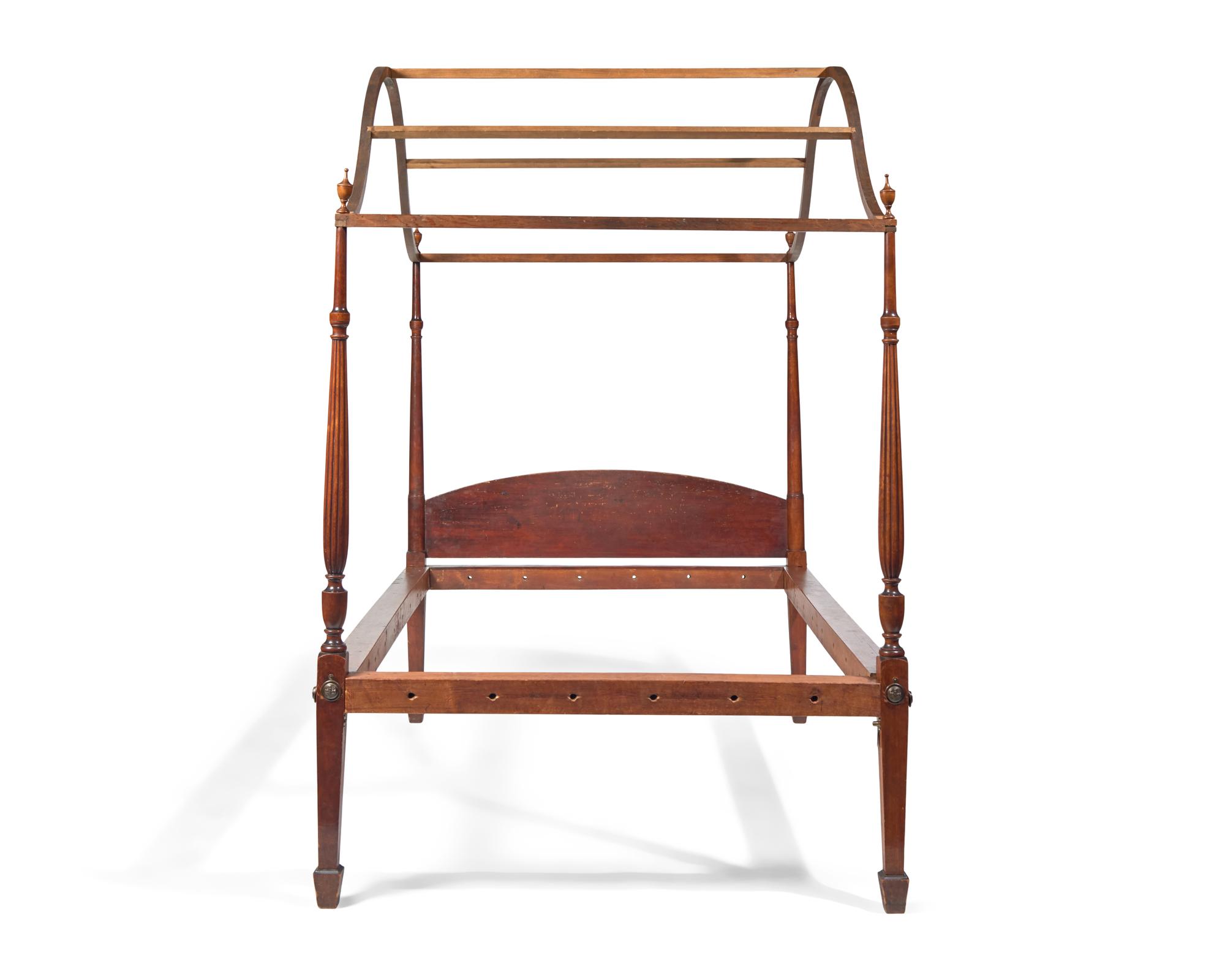 A Federal Birch and White Pine Tester Bed