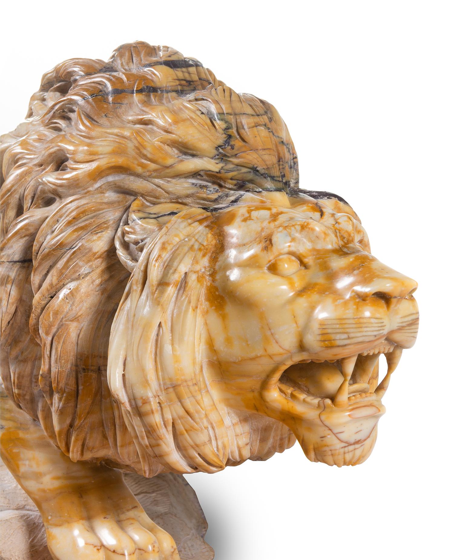 A Marble Sculpture of a Lion