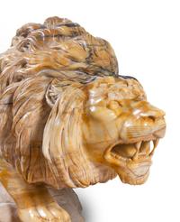 A Marble Sculpture of a Lion