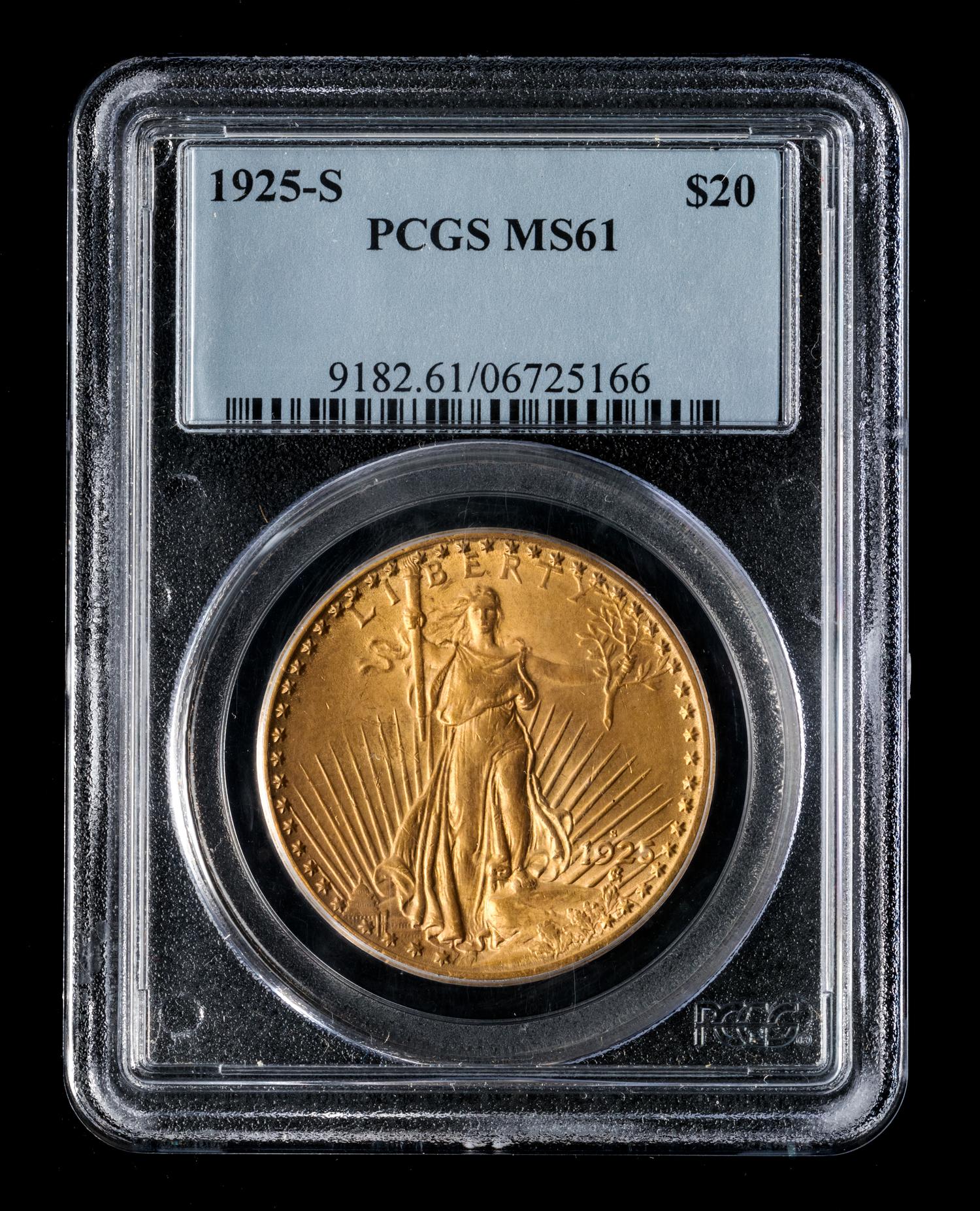 A United States 1925-S St. Gaudens $20 Gold Coin