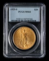 A United States 1925-S St. Gaudens $20 Gold Coin