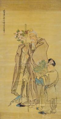 Attributed to Ren Bonian, (1840-1895), Immortal and Attendant