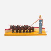 Roger Guit (French, 1899-1978) A Group of Five Carved and Painted Circus Act Dioramas