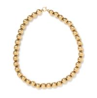A 14 Karat Yellow Gold Bead Necklace, 24.30 dwts.