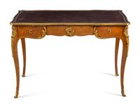 A Louis XV Style Gilt Bronze Mounted Bureau Plat